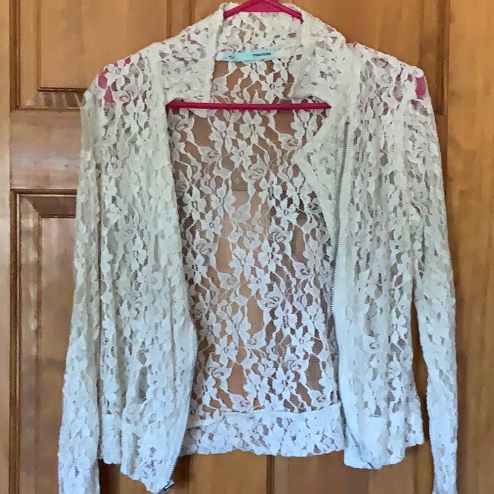 White lace blazer
